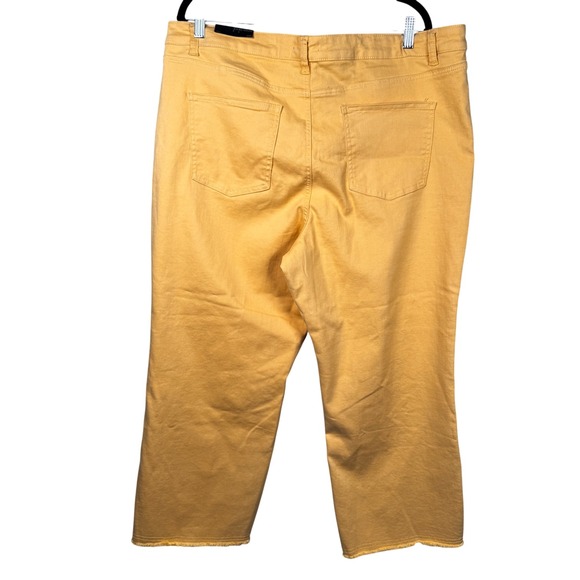 JOHN MARK Happy Days 'Maize' Gold Ankle Raw Hem Straight Leg Pants Sz 20W NWT - Picture 5 of 13